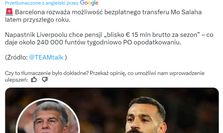 HIT! Taką TYGODNIÓWKĘ chce dostać Salah w Barcelonie!